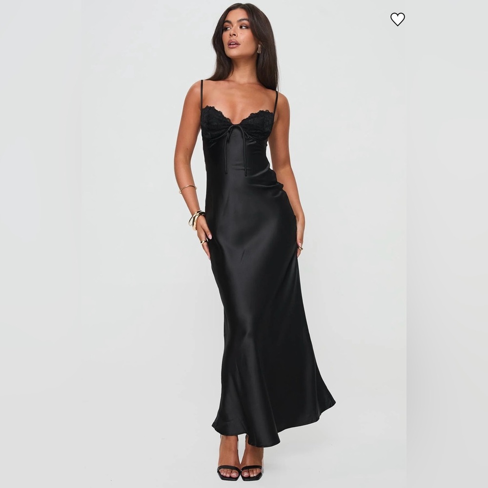 Princess Polly Tall Fadyen Bias Cut Maxi Dress Black